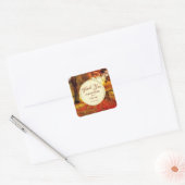 美しいパス秋の木カラフル々秋の結婚式 スクエアシール (封筒)