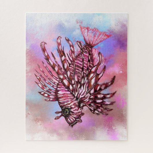 美しいパズルライオンフィッシュスイミング ジグソーパズル (縦)