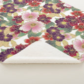 美しいパターンとフローラ要素グリーンピンク シェルパブランケット (3/4)