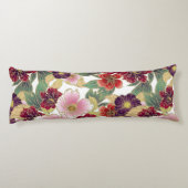 美しいパターンとフローラ要素グリーンピンク ボディピロー (裏面)