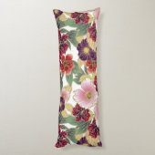 美しいパターンとフローラ要素グリーンピンク ボディピロー (裏面 (縦))