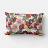 美しいパターンとフローラ要素グリーンピンク ランバークッション (裏面)