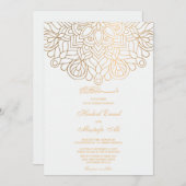 美しいパターンのムスリム結婚式招待状 招待状 (正面/裏面)