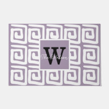 美しいパターンモノグラムのギリシャ鍵紫