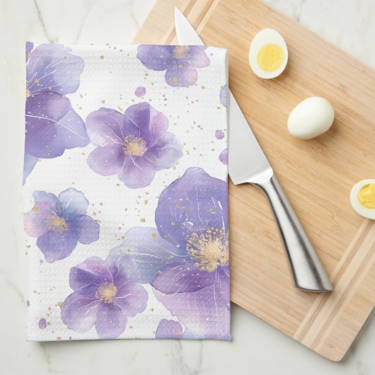 美しいパテエレガントンのシームレスなプリントの花 キッチンタオル (四つ折り)