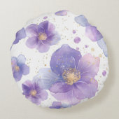 美しいパテエレガントンのシームレスなプリントの花 ラウンドクッション (裏面)