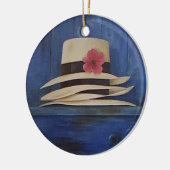 美しいパナマ帽の壁掛けのオーナメント セラミックオーナメント (左)