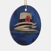 美しいパナマ帽の壁掛けのオーナメント セラミックオーナメント (右)