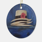 美しいパナマ帽の壁掛けのオーナメント セラミックオーナメント (左)