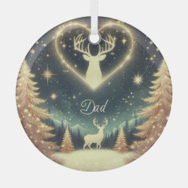 美しいパパクリスマスオーナメント、パーソナライズされた名前 ガラスオーナメント