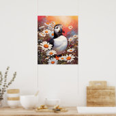 美しいパフィンインデイジー場 ポスター (キッチン)