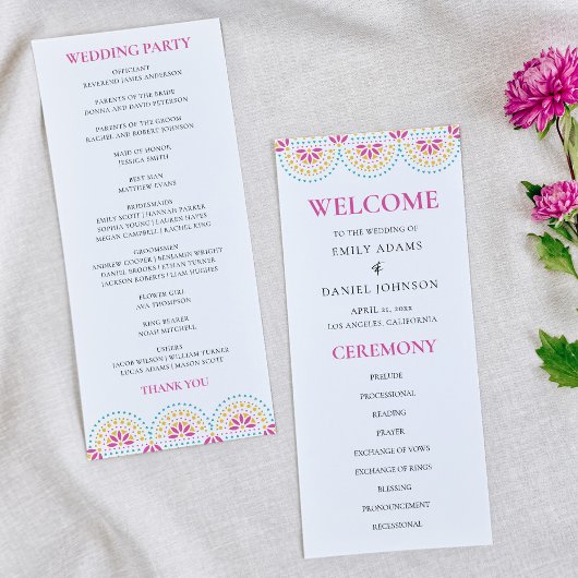 美しいパペルピカドメキシコ結婚式 プログラム