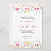 美しいパペルピカドメキシ結婚カン 招待状 (正面)