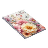 美しいパモダンステルフェミニンフラワーノート ノートブック (右側)