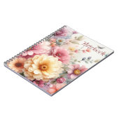 美しいパモダンステルフェミニンフラワーノート ノートブック (左側)