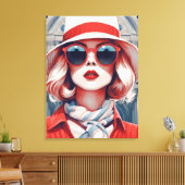 美しいパリのフランスの女性 キャンバスプリント (インサイチュ (リビング))