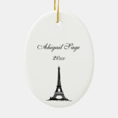 美しいパリ、エッフェルタワーヴィンテージクリスマス セラミックオーナメント (裏面)