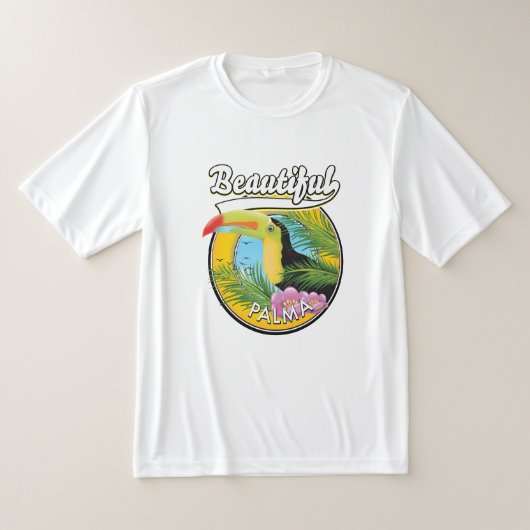 美しいパルマ、オオハシのロゴ Tシャツ (レイダウン)