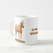 美しいパロミノクォーターホーススタリオン コーヒーマグカップ (正面左)