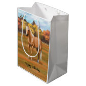 美しいパロミノクォーターホーススタリオン ミディアムペーパーバッグ (裏面アングル)