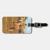 美しいパロミノクォーターホーススタリオン ラゲッジタグ (正面横)