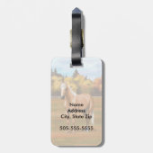 美しいパロミノクォーターホーススタリオン ラゲッジタグ (裏面縦)