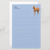 美しいパロミノクォーターホーススタリオン 便箋 (正面/裏面)