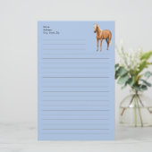 美しいパロミノクォーターホーススタリオン 便箋 (スタンド正面)