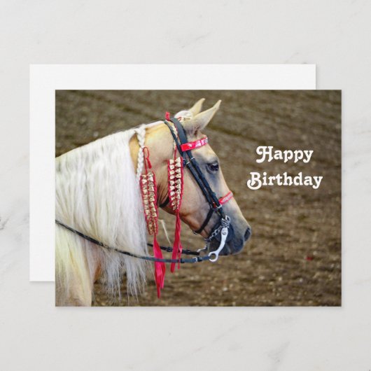 美しいパロミノ馬の写真 誕生日 ポストカード (正面/裏面)