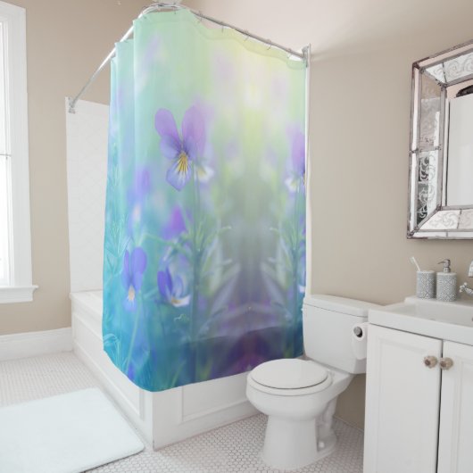 美しいパンシーガーデンフラワーズフローラ シャワーカーテン (インサイチュ)