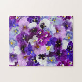 美しいパンジーの春の花のジグソーパズル ジグソーパズル (横)