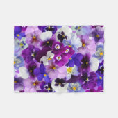 美しいパンジーの春の花のフリースブランケット フリースブランケット (正面(横))