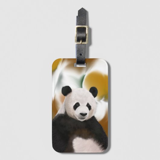 美しいパンダベア抽象芸術背景 ラゲッジタグ (正面縦)