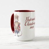 美しいパーソナライズされたくるみ割り マグカップ (正面左)