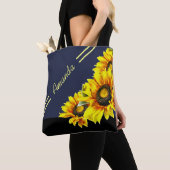 美しいパーソナライズされたひまわりトートバッグ トートバッグ (クローズアップ)
