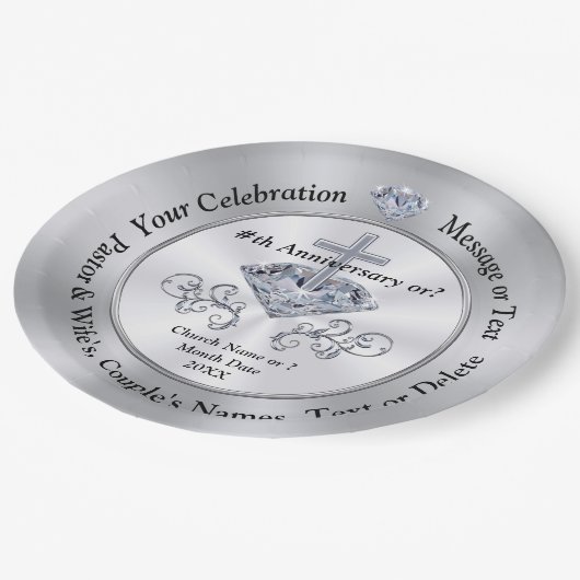 美しいパーソナライズされたキリスト教のパーティー用品 ペーパープレート (アングル)