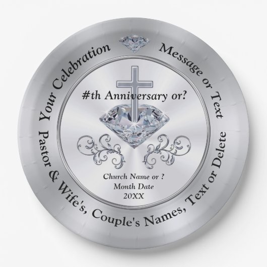 美しいパーソナライズされたキリスト教のパーティー用品 ペーパープレート (正面)