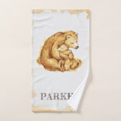 美しいパーソナライズされたクマの水色 バスタオルセット (ハンドタオル)