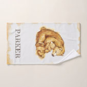 美しいパーソナライズされたクマの水色 バスタオルセット (ハンドタオル)