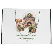 美しいパーソナライズされたクリスマス ラージペーパーバッグ (正面)