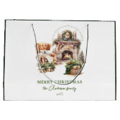 美しいパーソナライズされたクリスマス ラージペーパーバッグ (裏面)