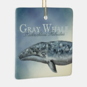 美しいパーソナライズされたグレーホエールクリスマス セラミックオーナメント (右)