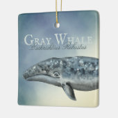 美しいパーソナライズされたグレーホエールクリスマス セラミックオーナメント (左)