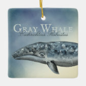 美しいパーソナライズされたグレーホエールクリスマス セラミックオーナメント (正面)