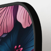 美しいパーソナライズされたハイビスカス ピックルボールラケット (左詳細)