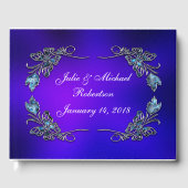 美しいパーソナライズされたバタフライフェイクフィリーグリー ゲストブック (正面)