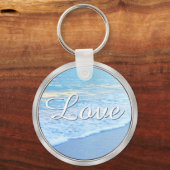 美しいパーソナライズされたビーチ結婚式 キーホルダー (裏面)