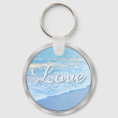 美しいパーソナライズされたビーチ結婚式 キーホルダー (裏面)