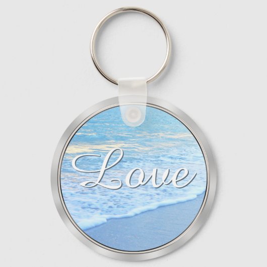 美しいパーソナライズされたビーチ結婚式 キーホルダー (裏面)