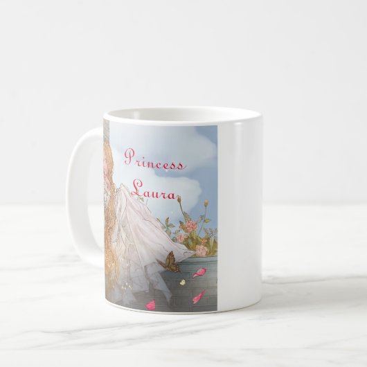 美しいパーソナライズされたプリンセスに名前を加えて。 コーヒーマグカップ (正面左)